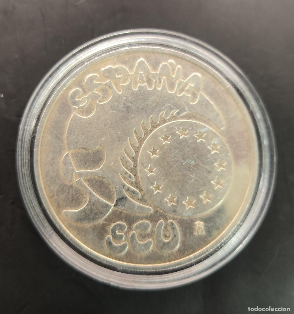 Euros: ESPA&Ntilde;A A&Ntilde;O 1989 5 ECUS PLATA &rdquo; CARLOS V &rdquo;