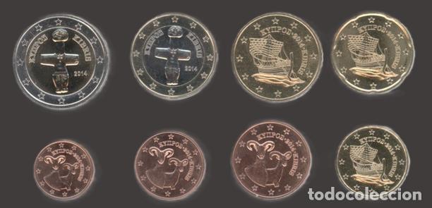 Euros: Cyprus all 8 coins 2014 Uncirculated UNC