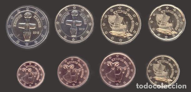 Euros: Cyprus all 8 coins 2015 Uncirculated UNC