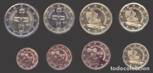 Euros: Cyprus all 8 coins 2018 Uncirculated UNC