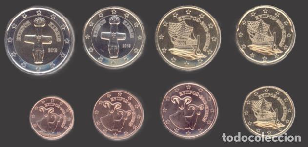 Euros: Cyprus all 8 coins 2019 Uncirculated UNC