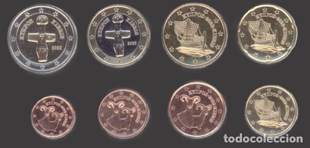 Euros: Cyprus all 8 coins 2022 Uncirculated UNC