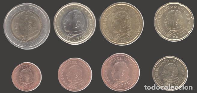 Euros: Vatican all 8 coins 2002 Uncirculated UNC