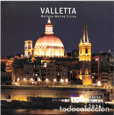 Euros: MALTA 2026. EUROSET DE MONEDAS DE 1 CTO A 2 &euro; + CONMEMORATIVA DE LA VALETA. SIN CIRCULAR.