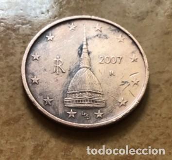 Euros: 2 c&eacute;ntimos de euro de Italia. A&ntilde;o 2007