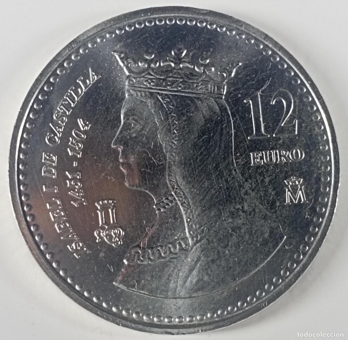 Euros: Moneda de Espa&ntilde;a 12 euros del 2004 de plata (500 aniv. de la muerte de Isabel I de Castilla)