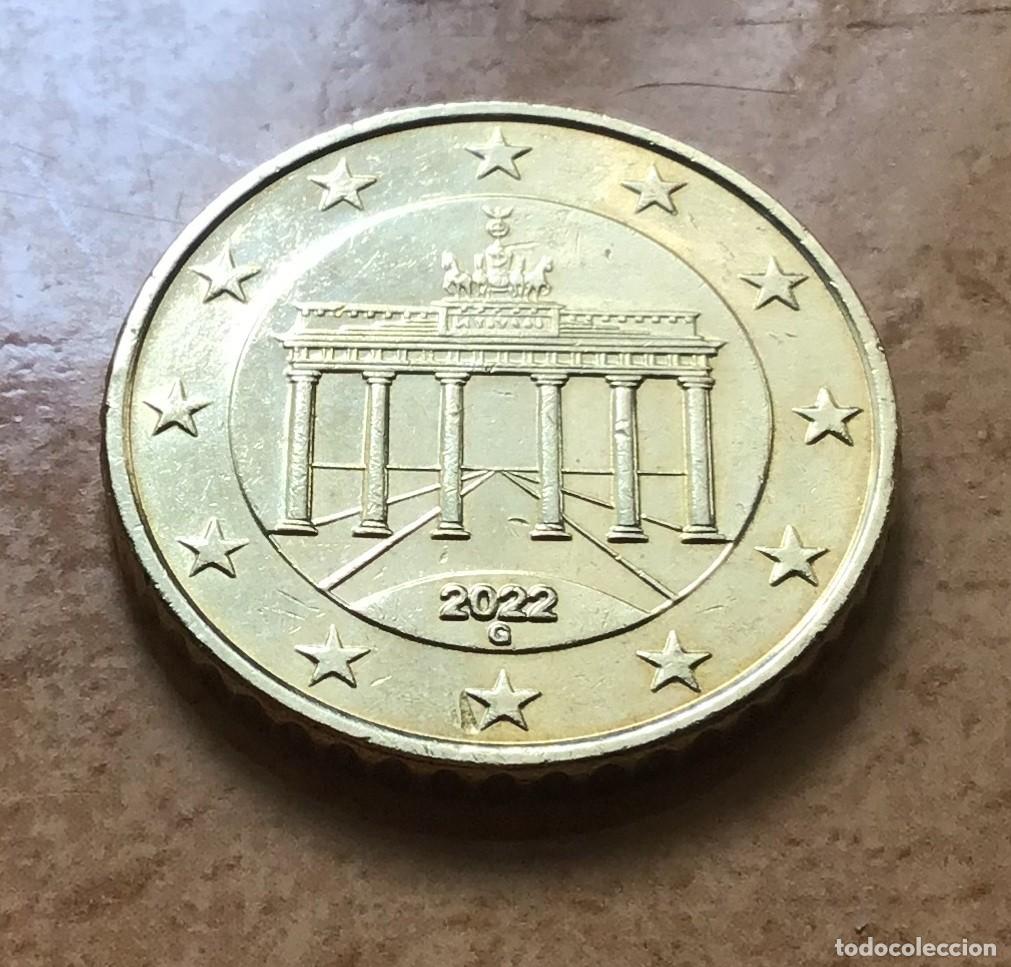 Euros: 50 c&eacute;ntimos de euro de Alemania. A&ntilde;o 2022 ceca G