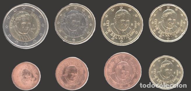 Euros: Vatican all 8 coins 2007 Uncirculated UNC