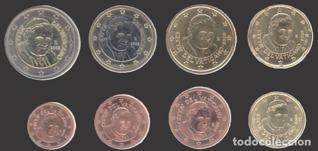 Euros: Vatican all 8 coins 2008 Uncirculated UNC