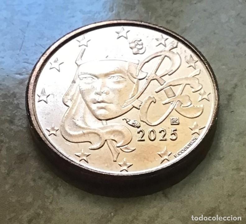 Euros: 1 c&eacute;ntimo de euro de Francia. A&ntilde;o 2025