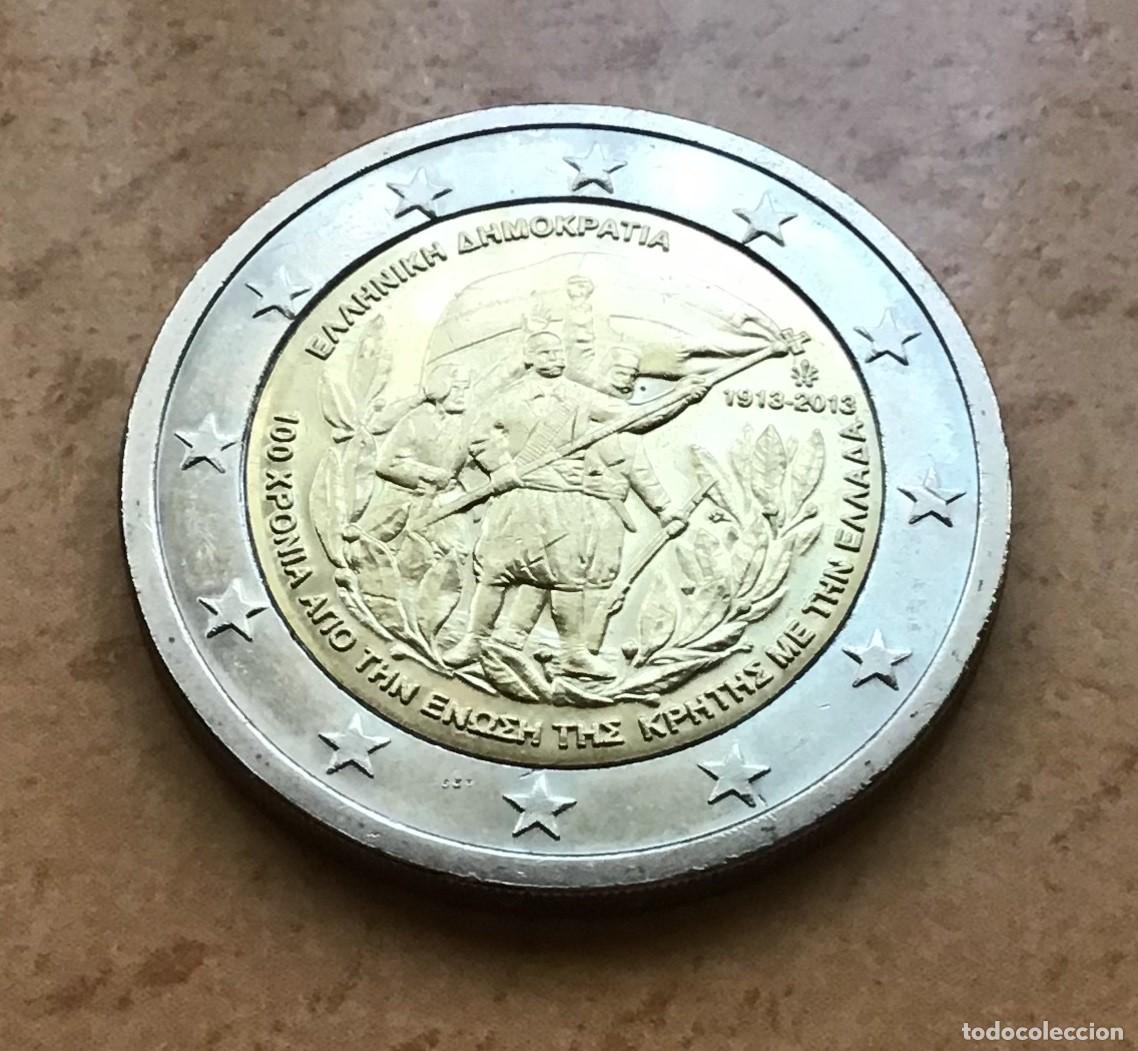 Euros: 2 euros conmemorativos de Grecia Uni&oacute;n con Creta. A&ntilde;o 2013. Circulada EBC
