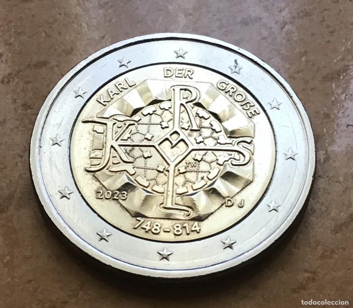 Euros: 2 euros conmemorativos de Alemania. Carlomagno. A&ntilde;o 2023 ceca J. Circulada EBC
