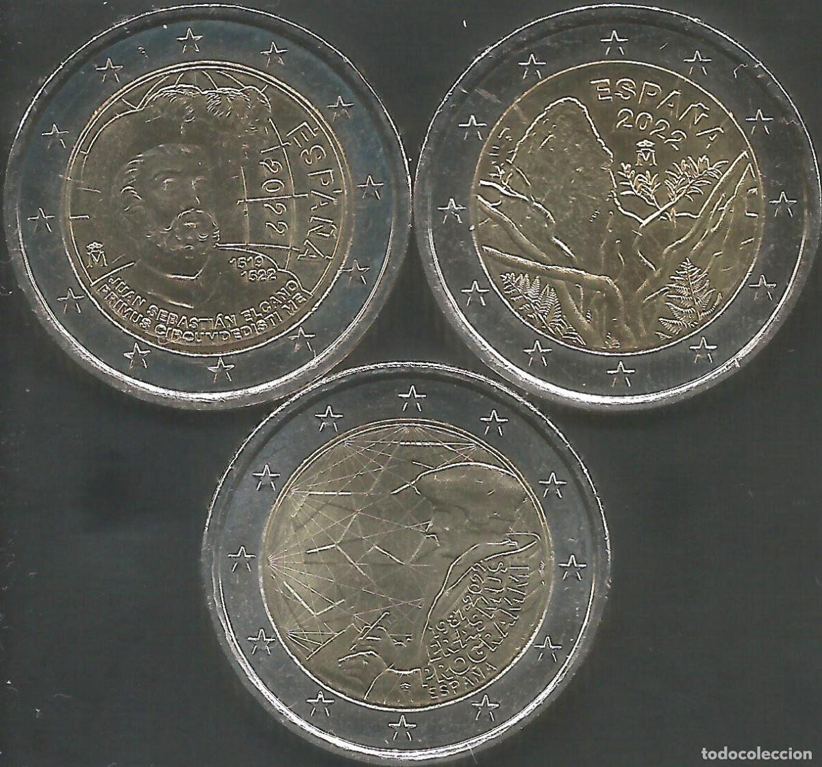 Euros: ESPA&Ntilde;A 2022 - LAS 3 CONMEMORATIVAS - SIN CIRCULAR