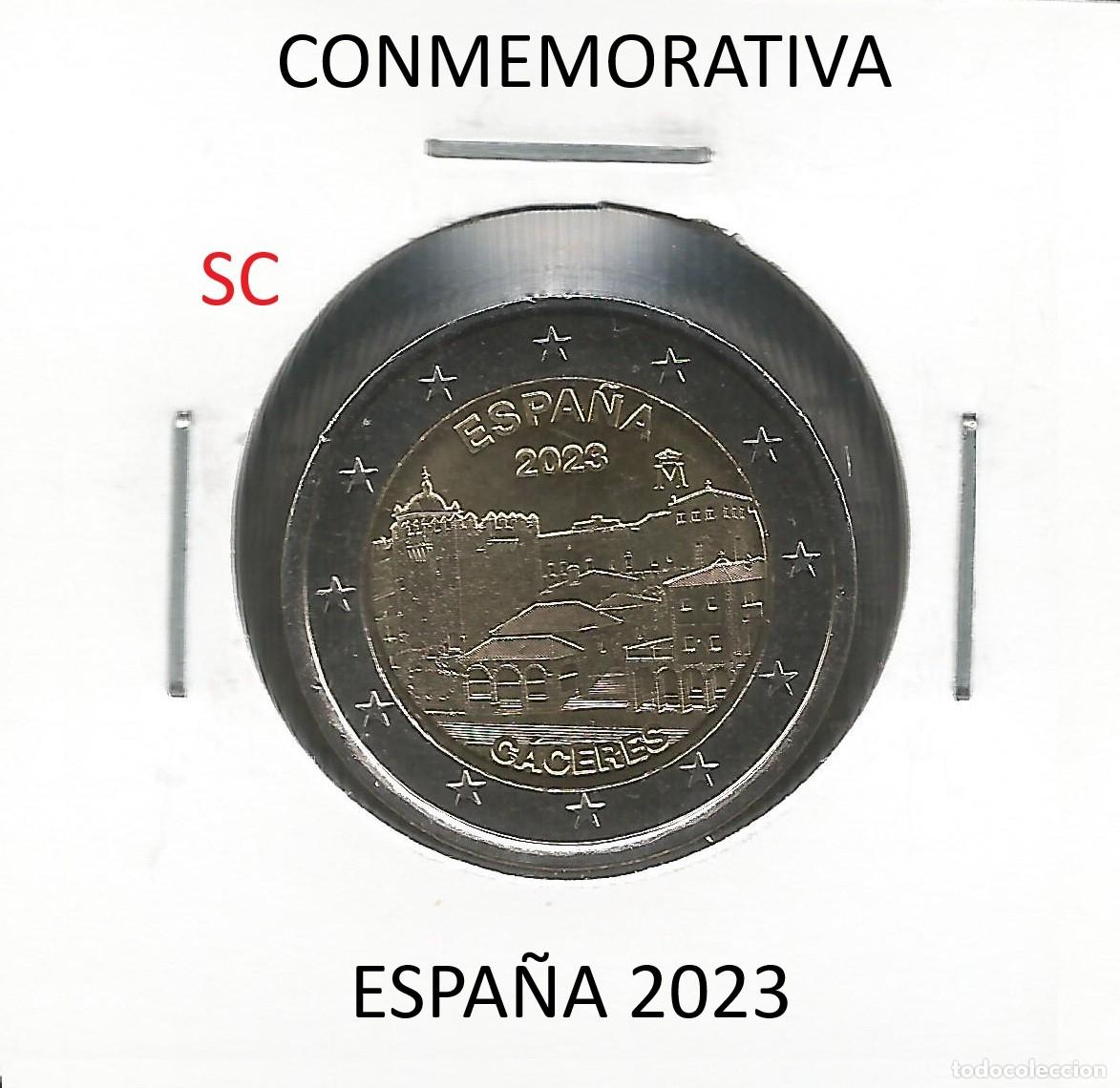 Euros: ESPA&Ntilde;A 2023 - CONMEMORATIVA CACERES - KM 1563 - SIN CIRCULAR