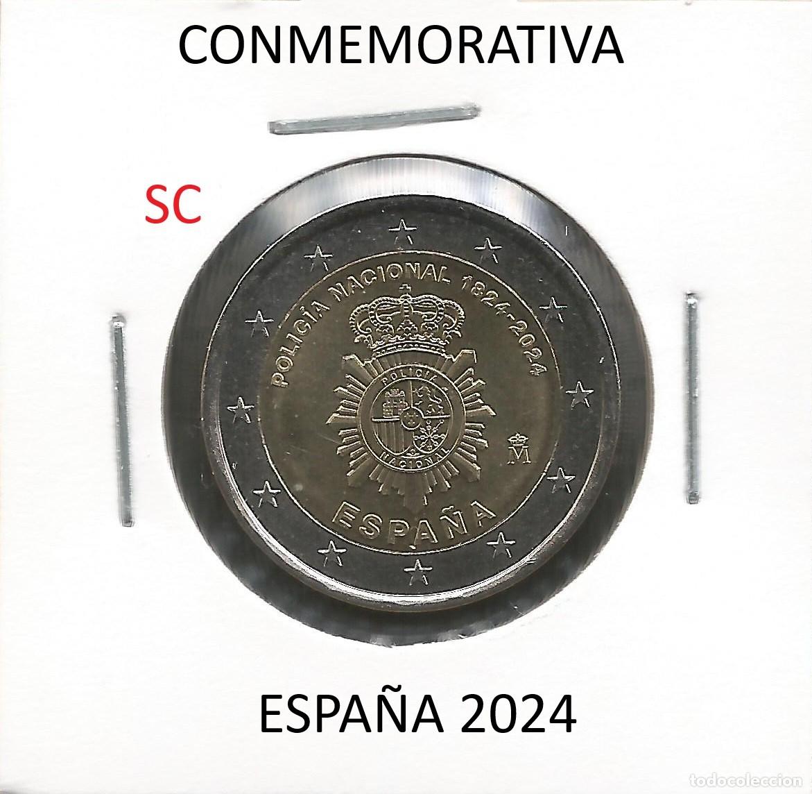 Euros: ESPA&Ntilde;A 2024 - CONMEMORATIVA POLICIA - KM 1571 - SIN CIRCULAR