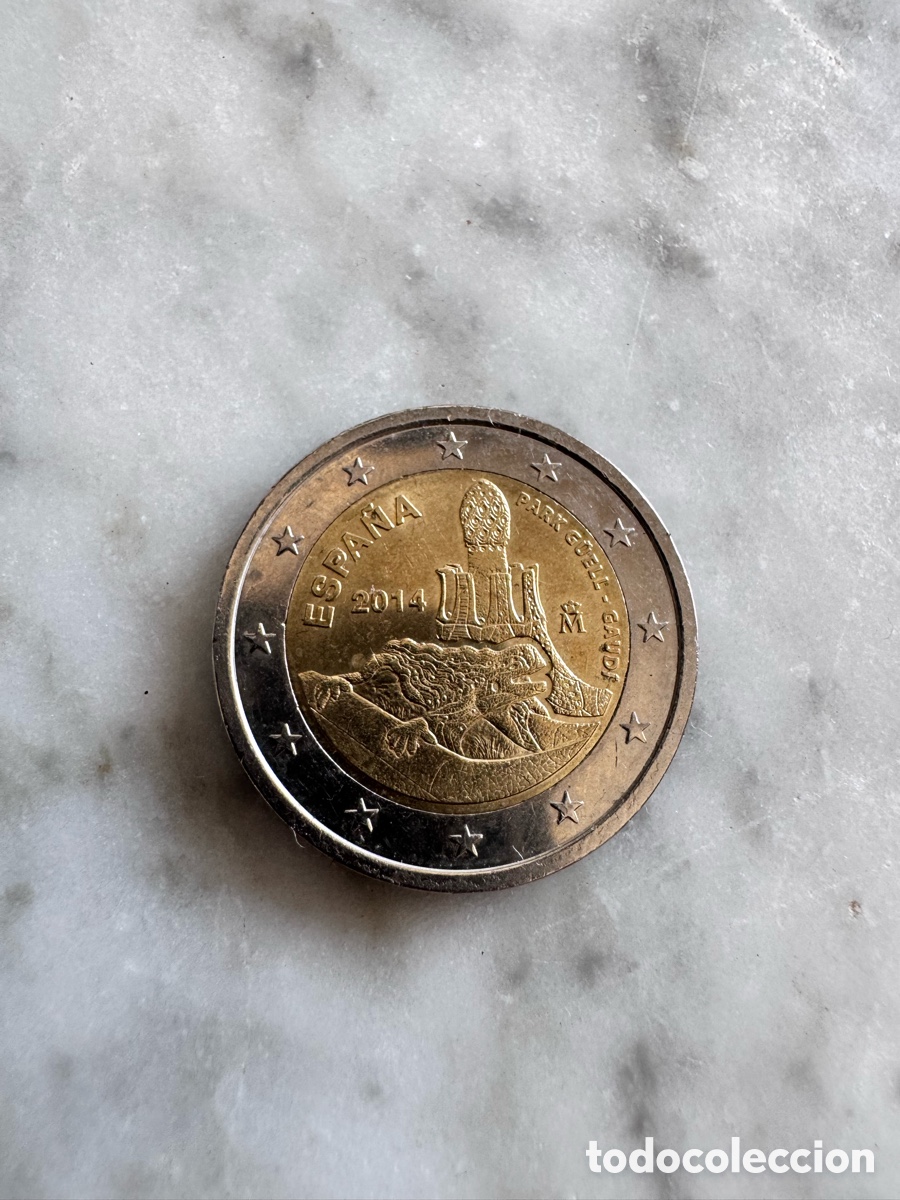 Euros: Moneda 2 euros parque Guell- Gaudi 2014