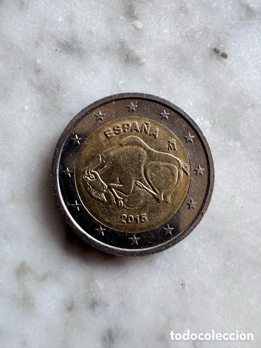 Euros: Moneda 2 euros Espa&ntilde;a 2015 Bisonte