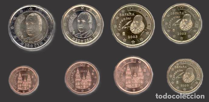 Euros: Spain all 8 coins 2003 Uncirculated UNC