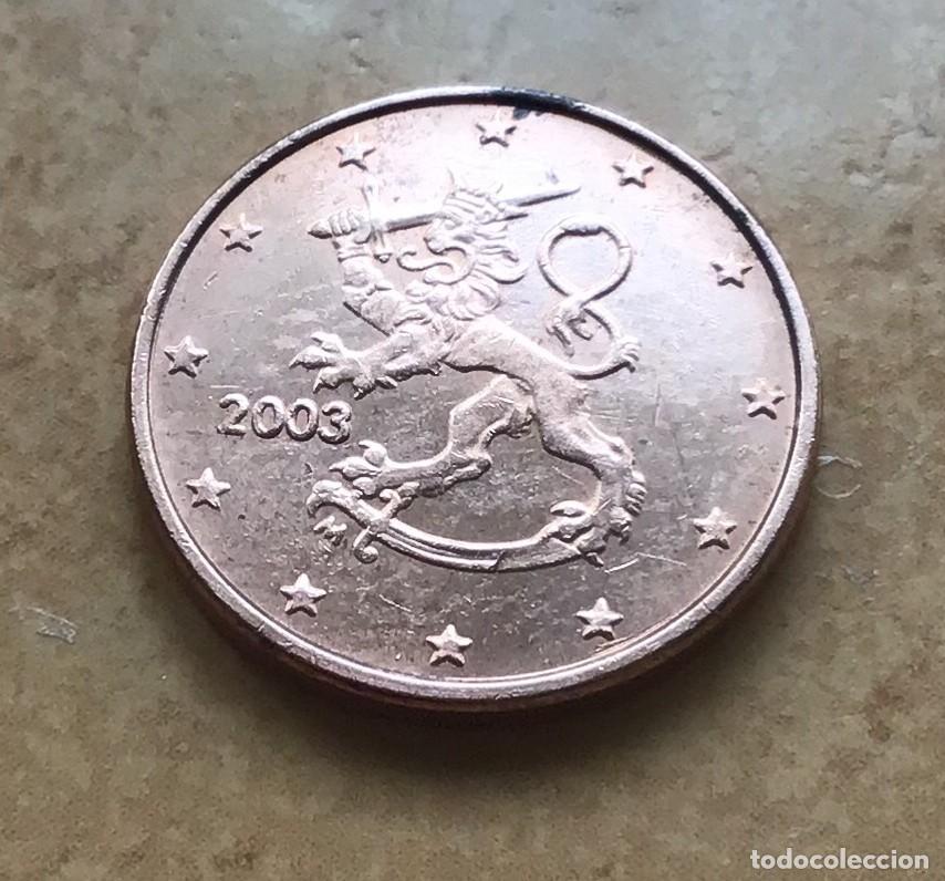 Euros: 1 c&eacute;ntimo de euro de Finlandia. A&ntilde;o 2003