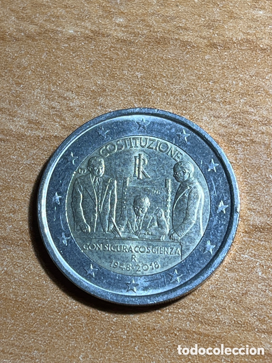 Euros: 2 euros 2018 Constitucion Italia | Moneda Conmemorativa