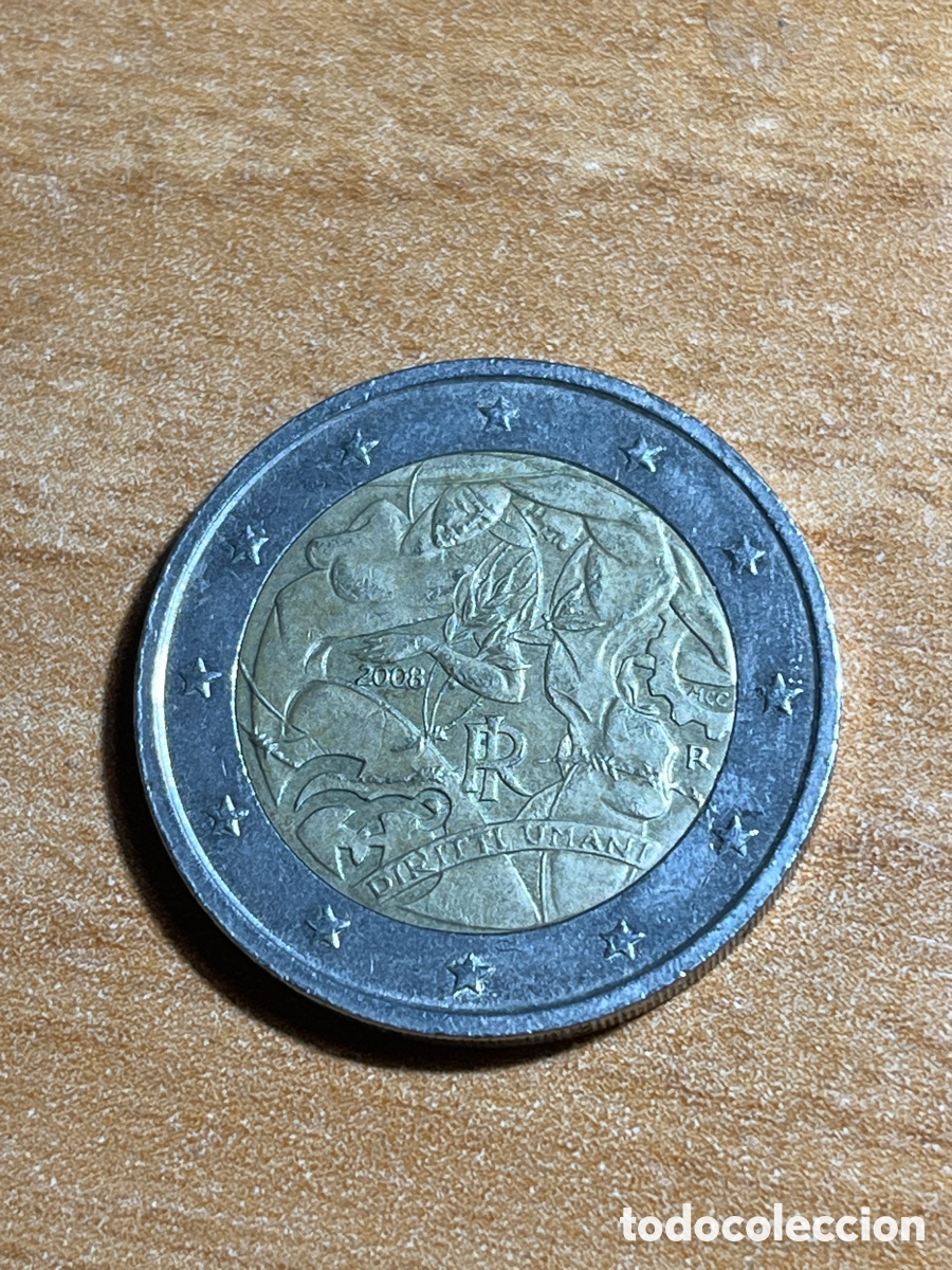 Euros: 2 euros 2008 Derechos Humanos Italia | Moneda Conmemorativa