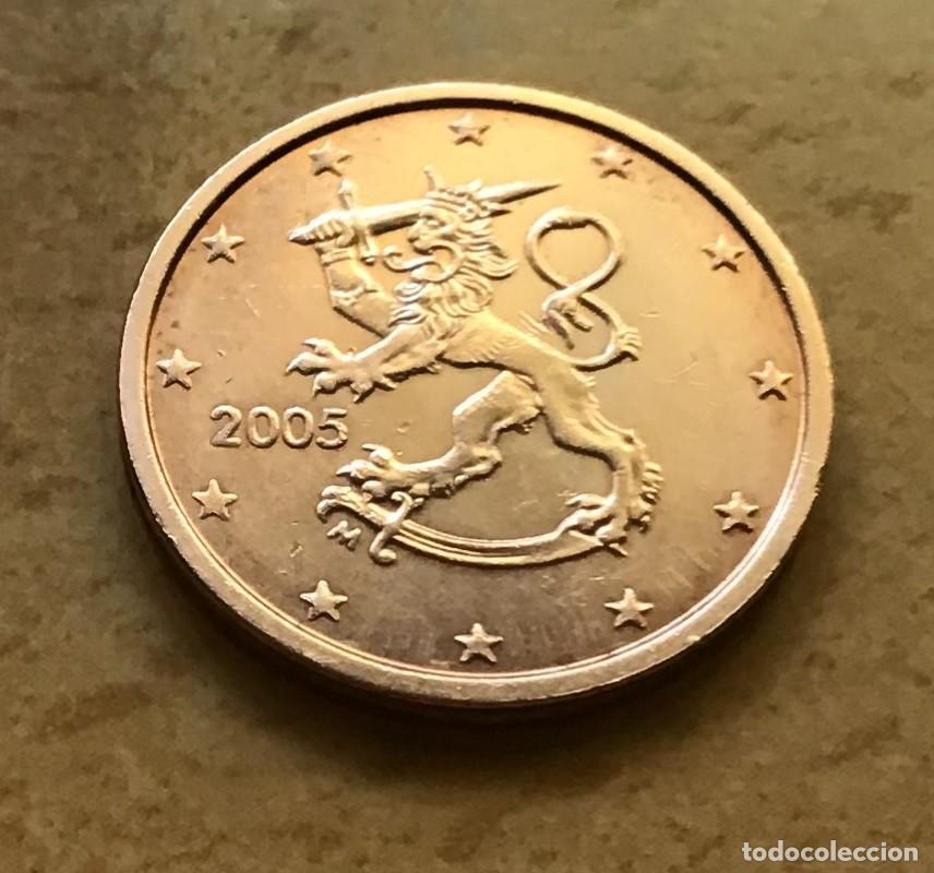 Euros: 2 c&eacute;ntimos de euro de Finlandia. A&ntilde;o 2005