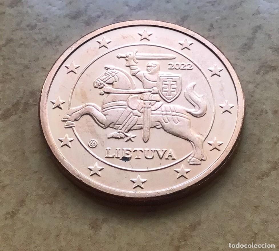 Euros: 5 c&eacute;ntimos de euro de Lituania. A&ntilde;o 2022