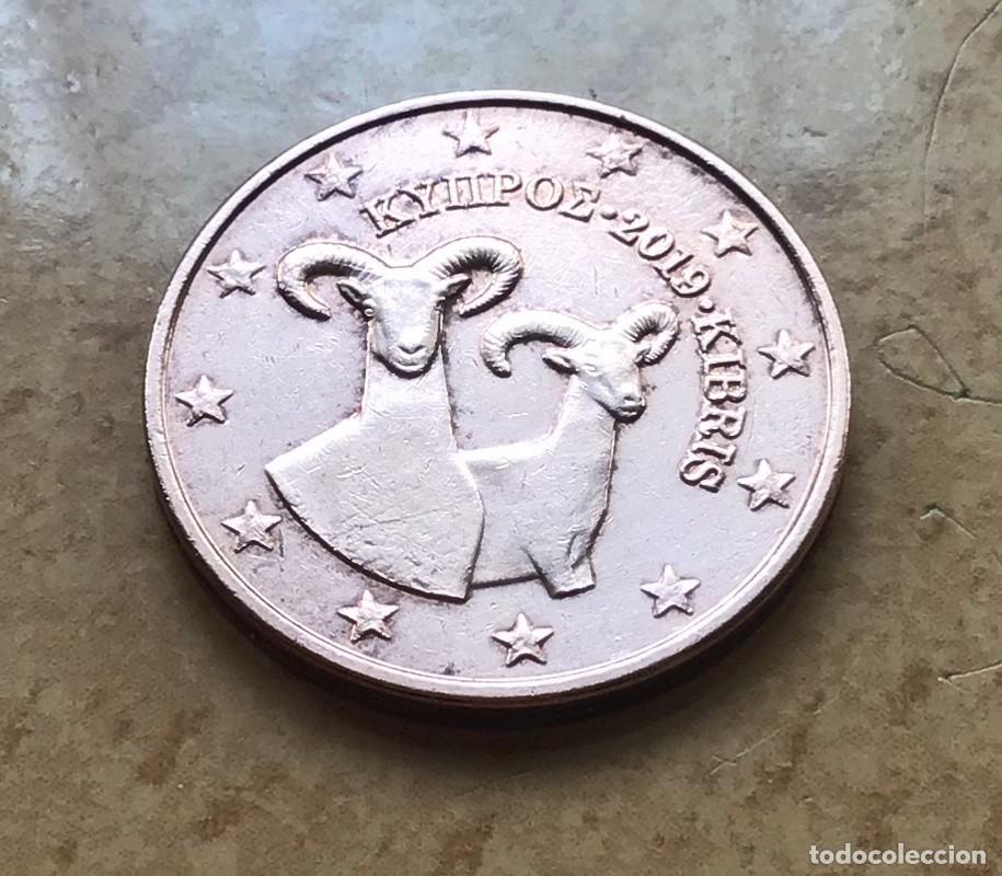 Euros: 2 c&eacute;ntimos de euro de Chipre. A&ntilde;o 2019