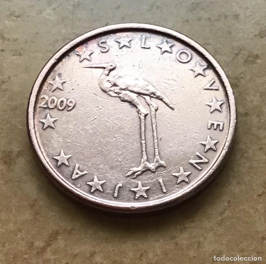Euros: 1 c&eacute;ntimo de euro de Eslovenia. A&ntilde;o 2009