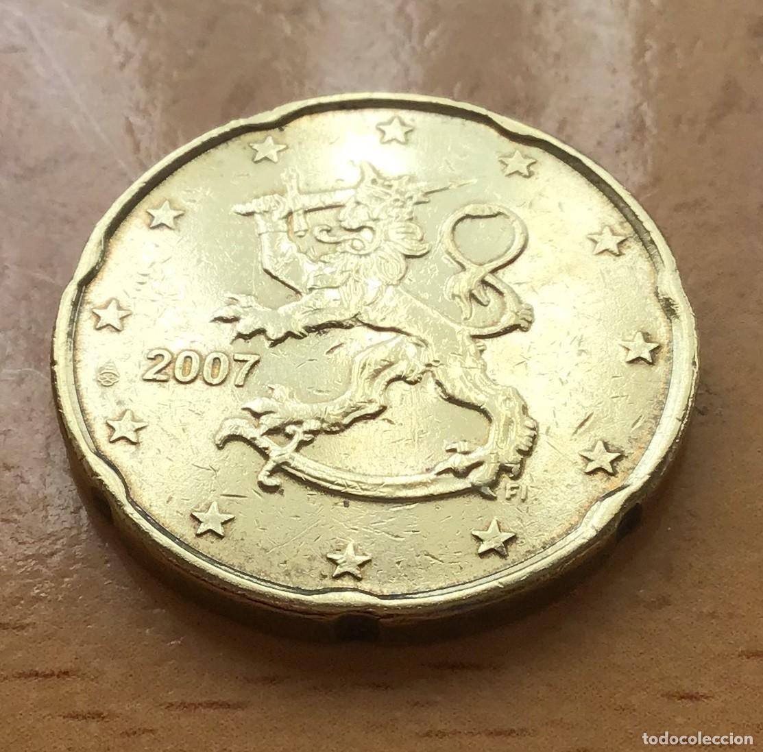 Euros: 20 c&eacute;ntimos de euro de Finlandia. A&ntilde;o 2007
