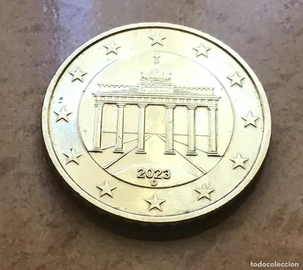 Euros: 50 c&eacute;ntimos de euro de Alemania. A&ntilde;o 2023 ceca D