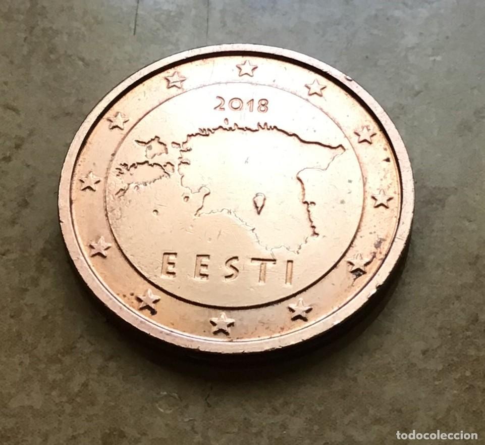 Euros: 2 c&eacute;ntimos de euro de Estonia. A&ntilde;o 2018