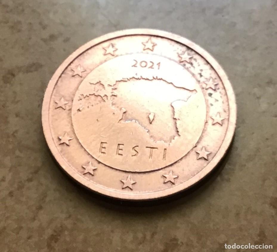 Euros: 2 c&eacute;ntimos de euro de Estonia. A&ntilde;o 2021