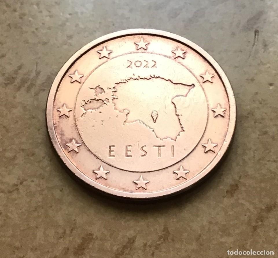 Euros: 5 c&eacute;ntimos de euro de Estonia. A&ntilde;o 2022