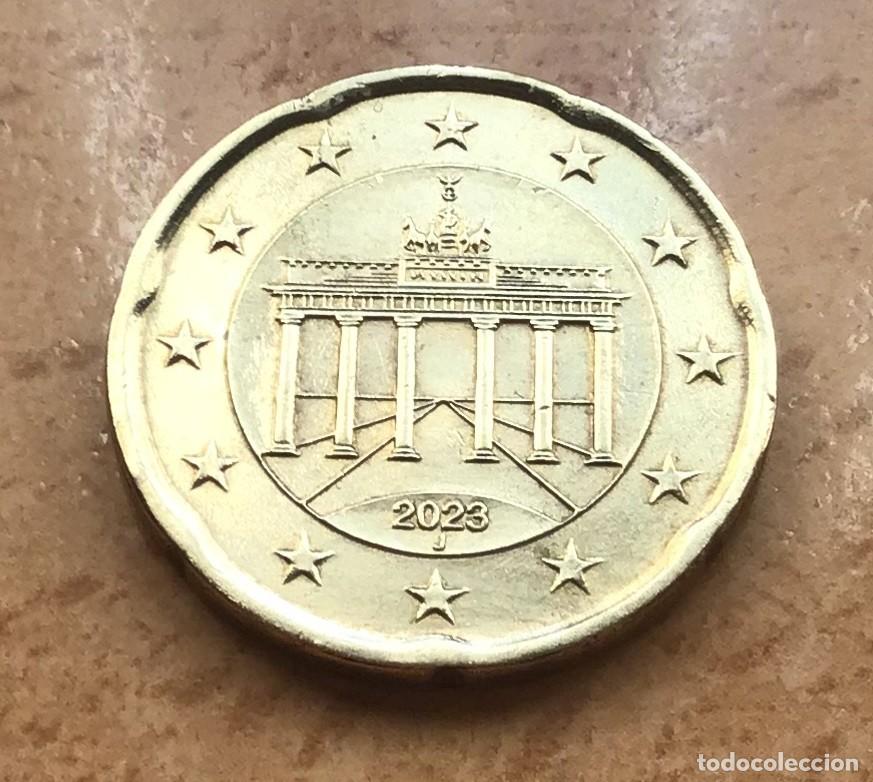 Euros: 20 c&eacute;ntimos de euro de Alemania. A&ntilde;o 2023 ceca J