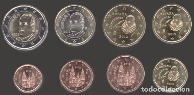 Euros: Spain all 8 coins 2012 Uncirculated UNC - Foto 1