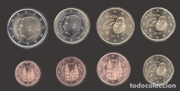 Euros: Spain all 8 coins 2015 Uncirculated UNC