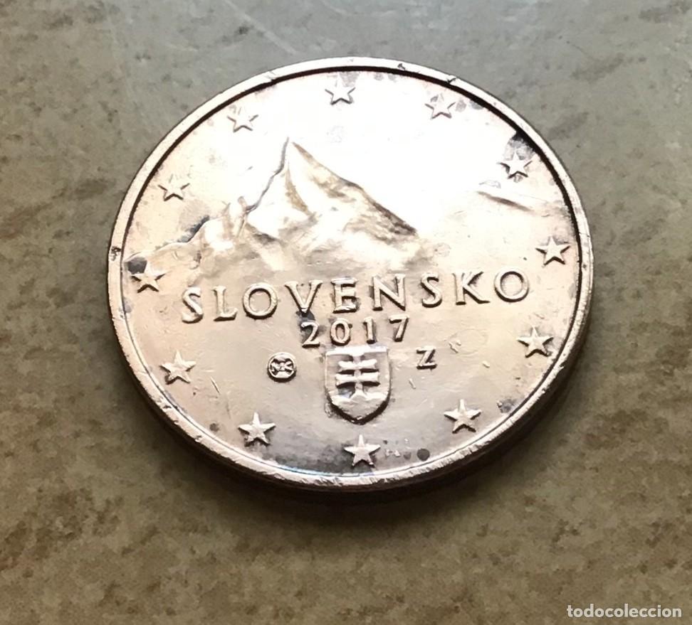 Euros: 2 c&eacute;ntimos de euro de Eslovaquia. A&ntilde;o 2017