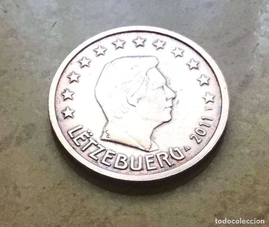 Euros: 2 c&eacute;ntimos de euro de Luxemburgo. A&ntilde;o 2011