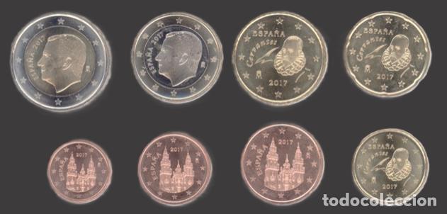 Euros: Spain all 8 coins 2017 Uncirculated UNC