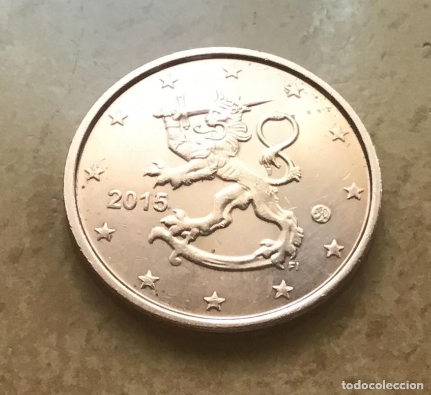 Euros: 2 c&eacute;ntimos de euro de Finlandia. A&ntilde;o 2015