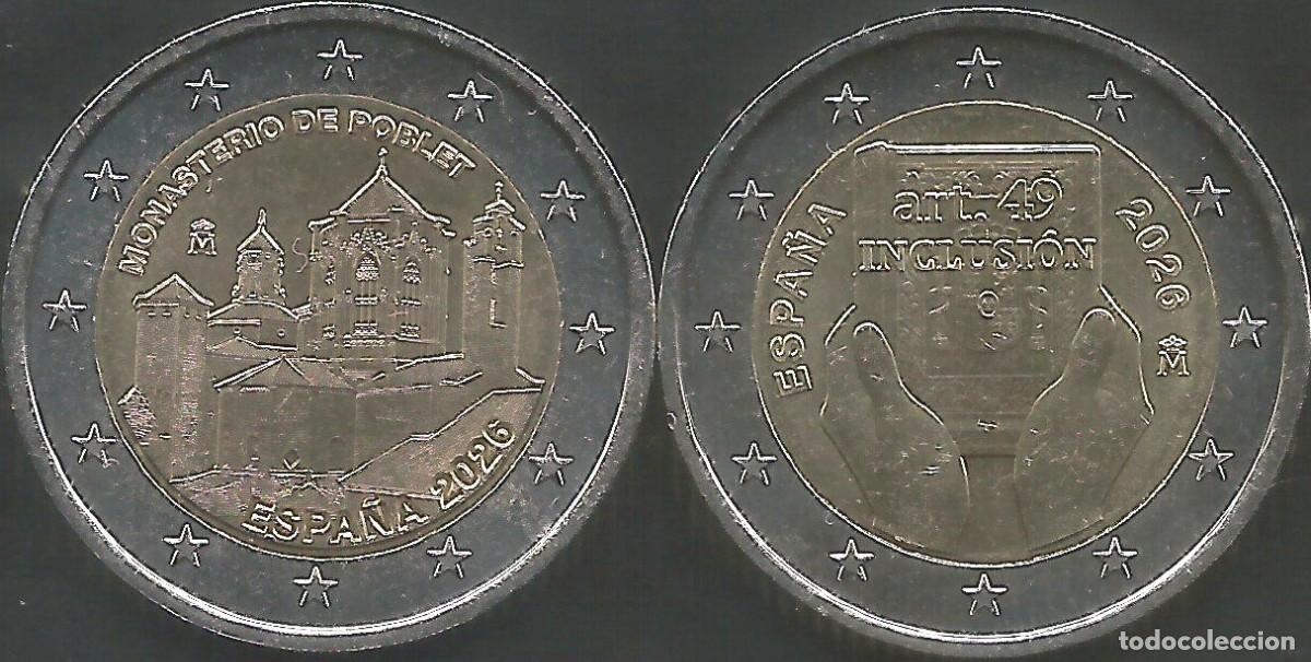 Euros: ESPA&Ntilde;A 2026 - LAS 2 CONMEMORATIVAS - SIN CIRCULAR
