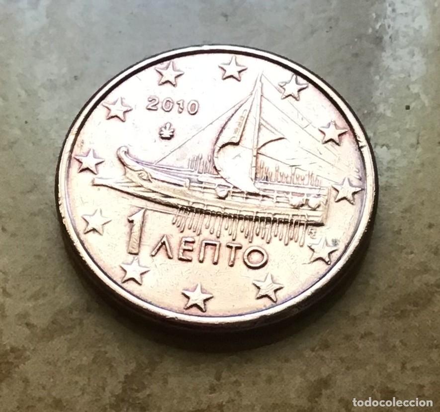 Euros: 1 c&eacute;ntimo de euro de Grecia. A&ntilde;o 2010