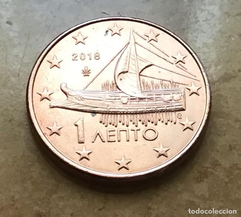Euros: 1 c&eacute;ntimo de euro de Grecia. A&ntilde;o 2018