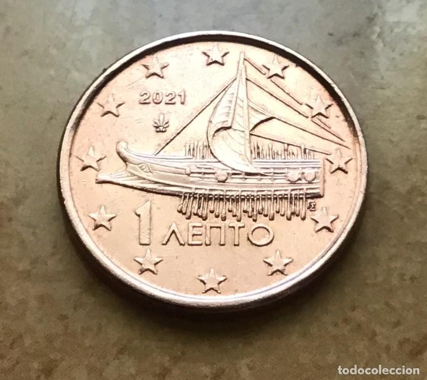 Euros: 1 c&eacute;ntimo de euro de Grecia. A&ntilde;o 2021