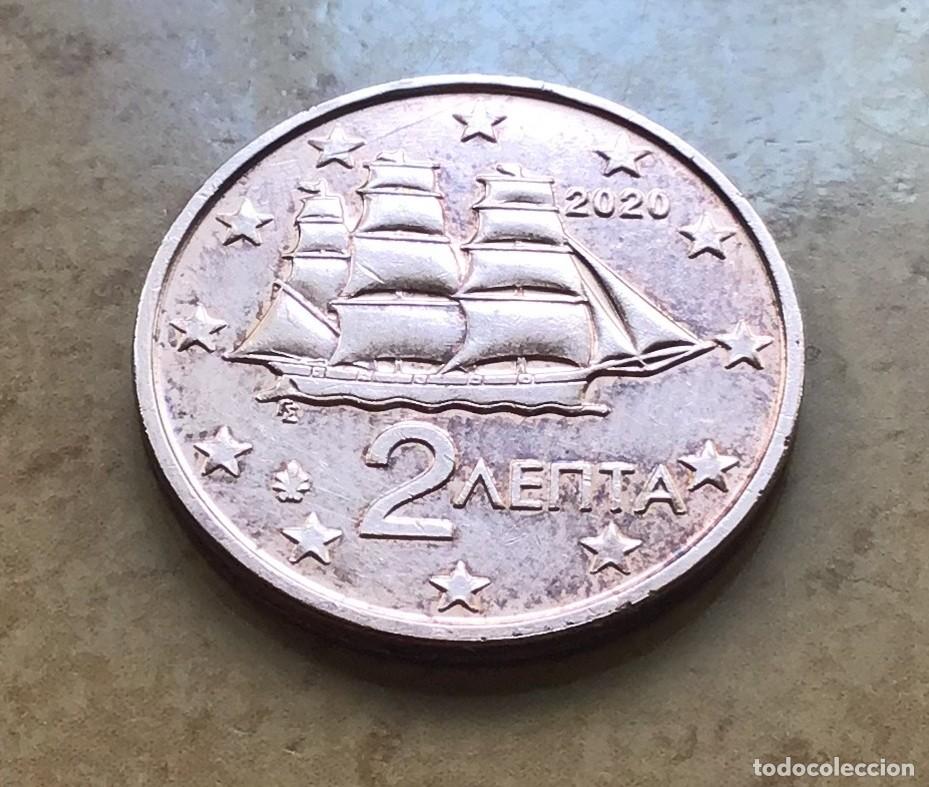 Euros: 2 c&eacute;ntimos de euro de Grecia. A&ntilde;o 2020