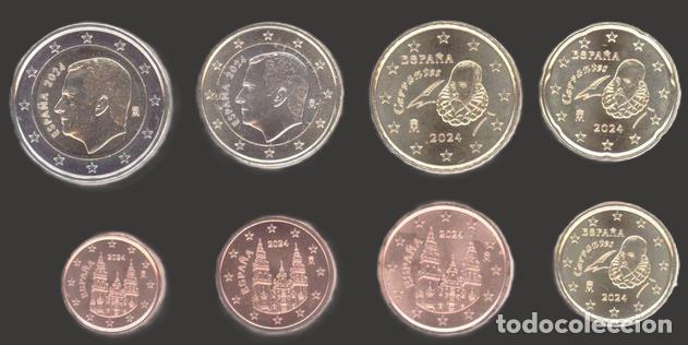 Euros: Spain all 8 coins 2024 Uncirculated UNC