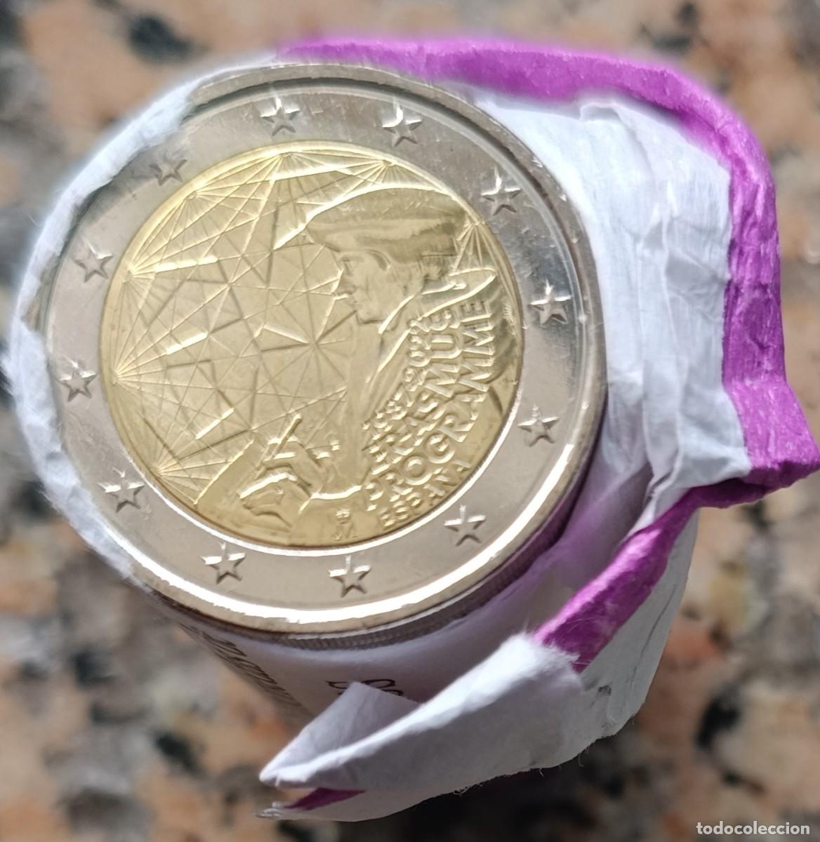 Euros: Moneda de Espa&ntilde;a conmemorativa 35 a&ntilde;os del Programa Erasmus 2&euro; , a&ntilde;o 2022 sin circular de cartucho