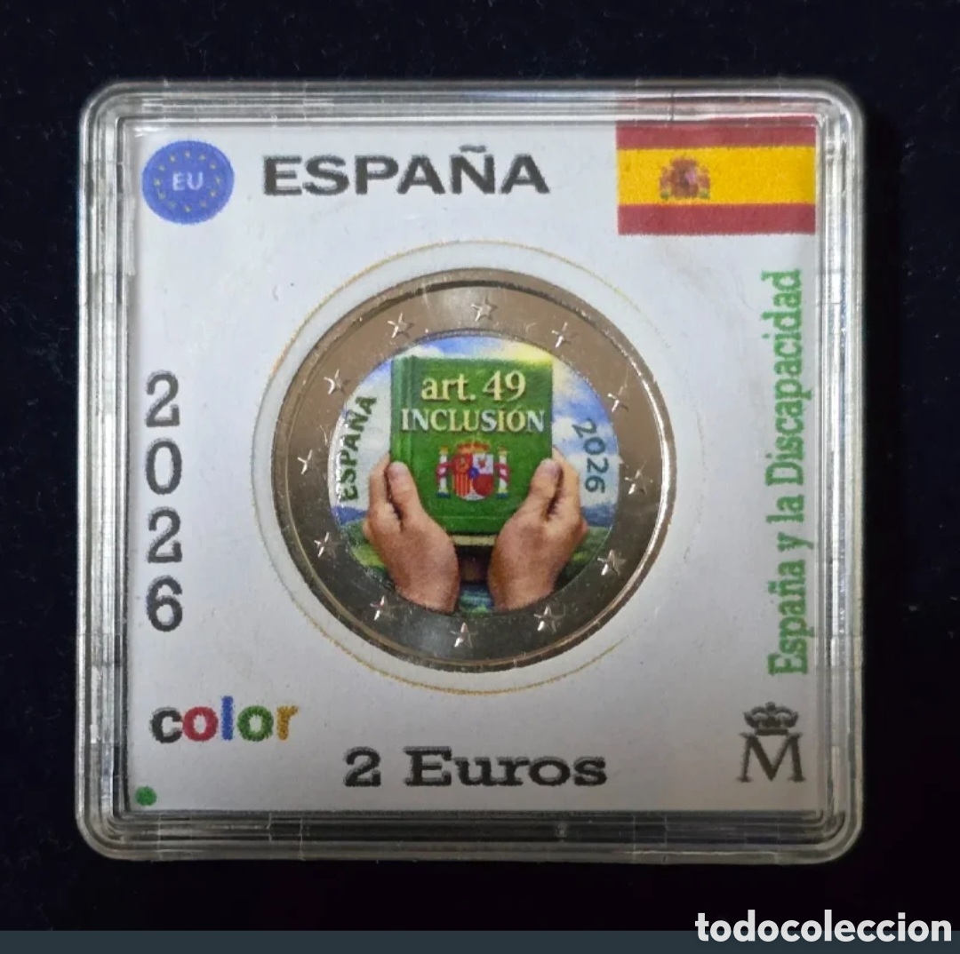 Euros: Espa&ntilde;a 2&euro; del 2026 Coloreada SC. Insercion