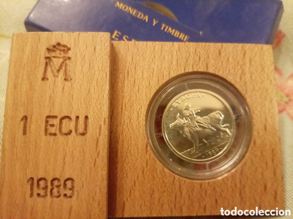 Euros: Moneda plata conmemorativa 1 ecu Espa&ntilde;a 1989